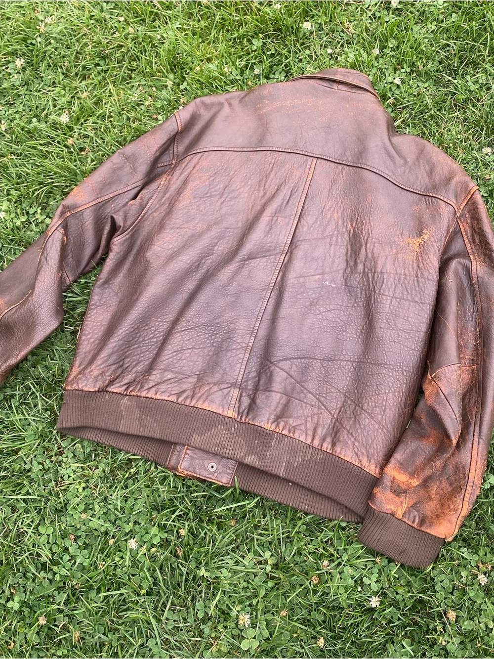 100% Leather 80s Men's Brown Bomber Jacket - Picture 11 of 11